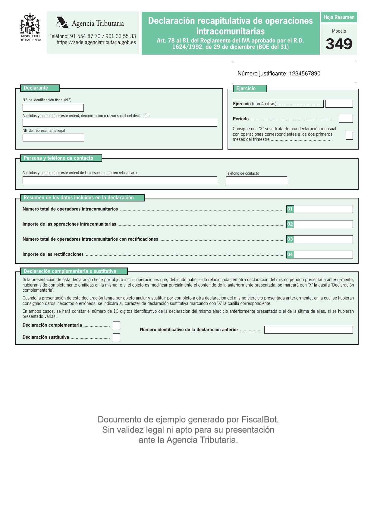 Modelo 349 - Declaración operaciones intracomunitarias